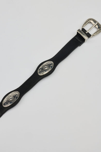 Western Concho Strap Belt Black Garage Clothing Women