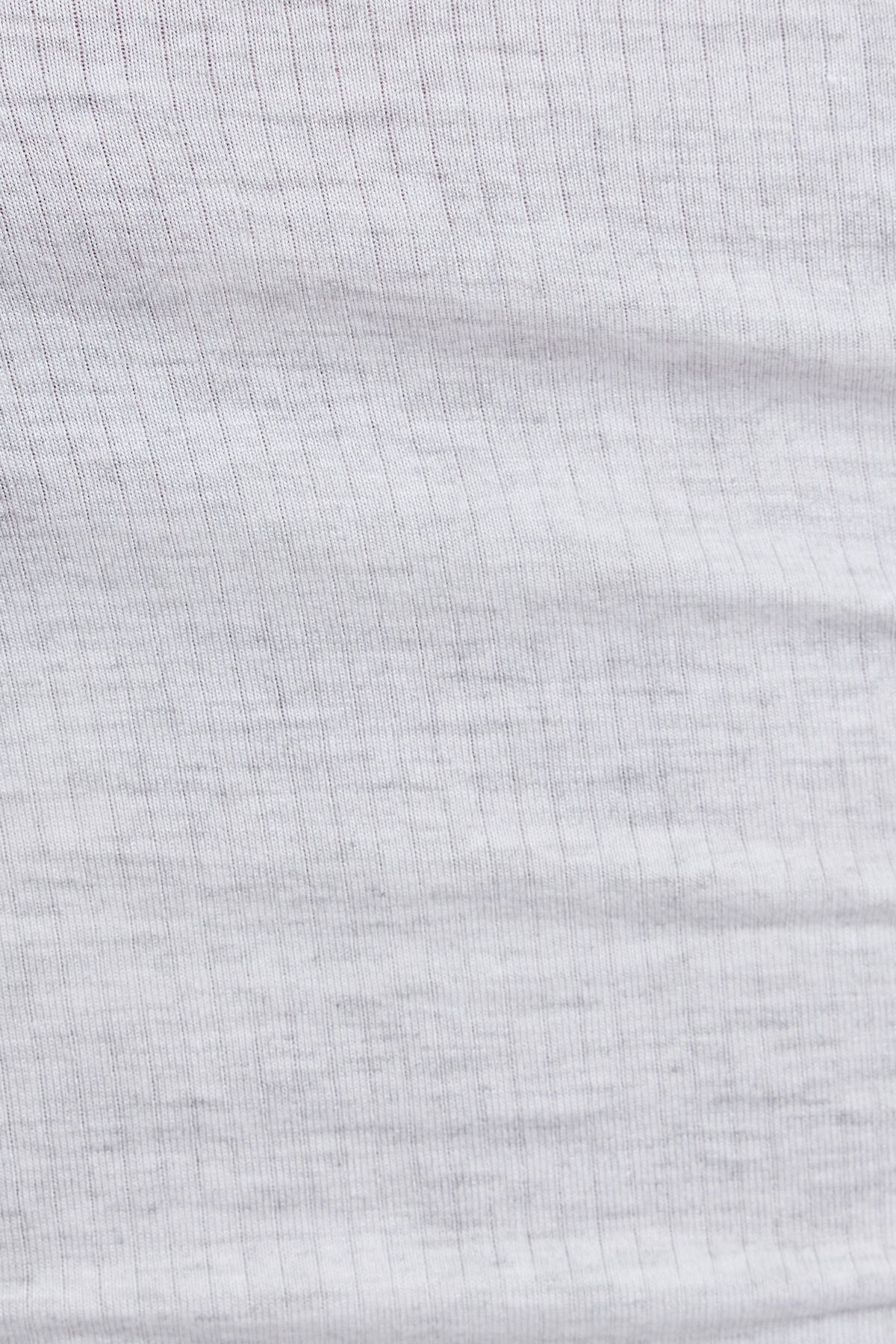 Sheer Ribbed Henley Long Sleeve Top Gray Garage Clothing Women