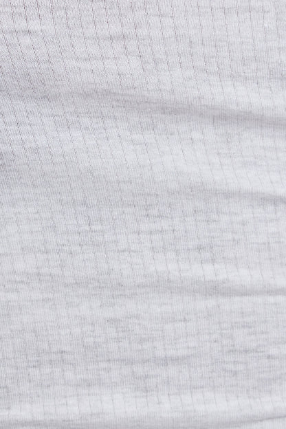 Sheer Ribbed Henley Long Sleeve Top Gray Garage Clothing Women