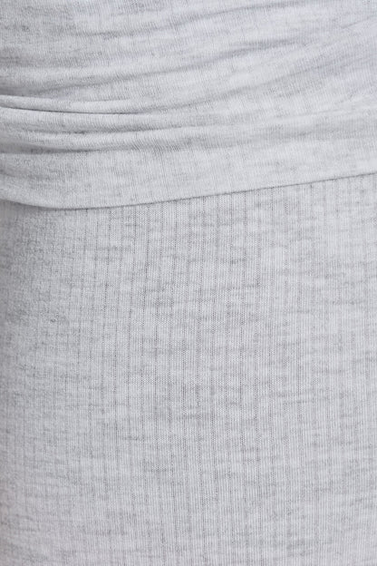 Sheer Ribbed Foldover Pants Gray Garage Clothing Women