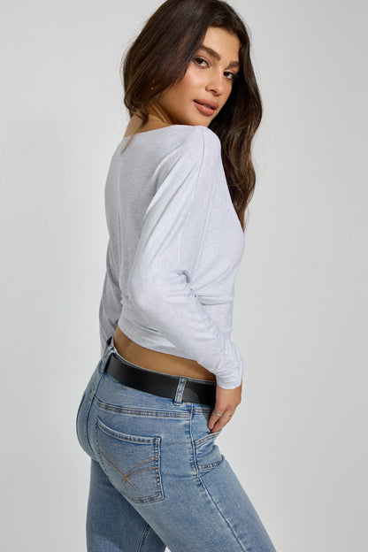 Smooth Dolman Boatneck Top Gray Garage Clothing Women