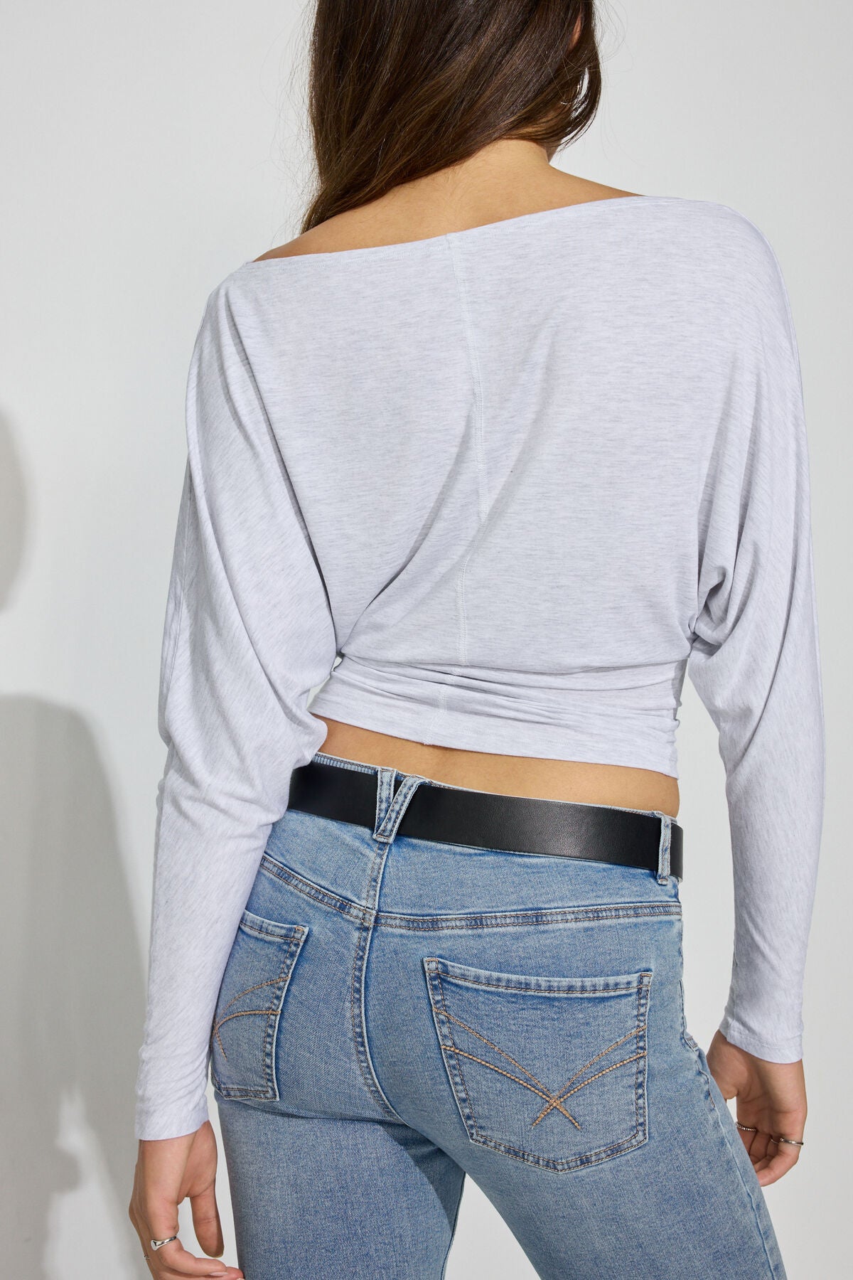 Smooth Dolman Boatneck Top Gray Garage Clothing Women