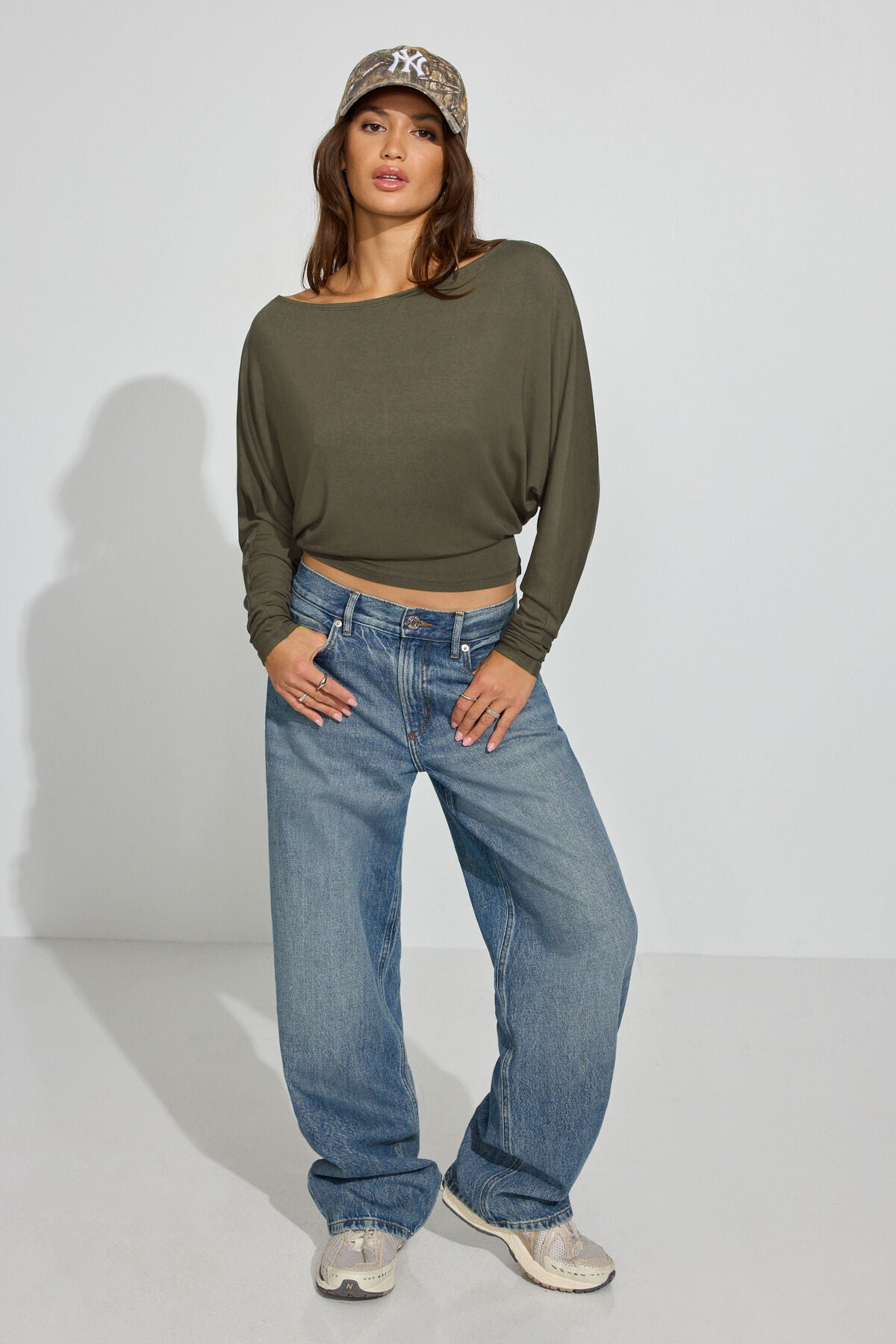 Smooth Dolman Boatneck Top Green Garage Clothing Women