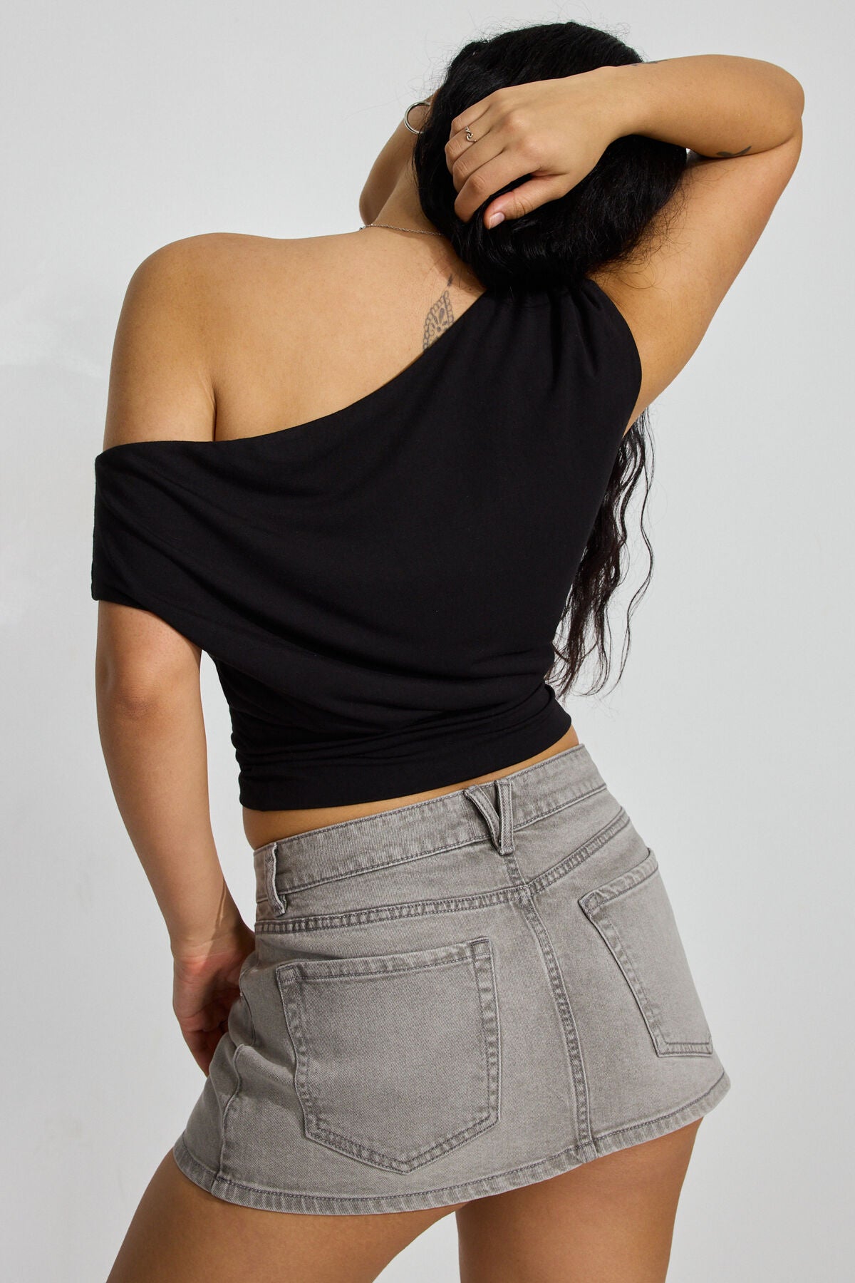 Off Shoulder Band Top Black Garage Clothing Women