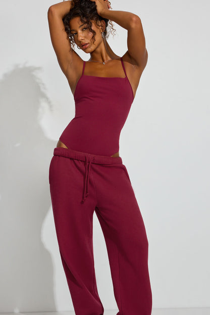 Cageback Bodysuit Burgundy Garage Clothing Women