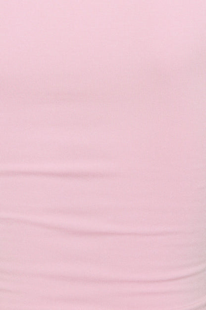 Smooth Open Neck Tee Pink Garage Clothing Women