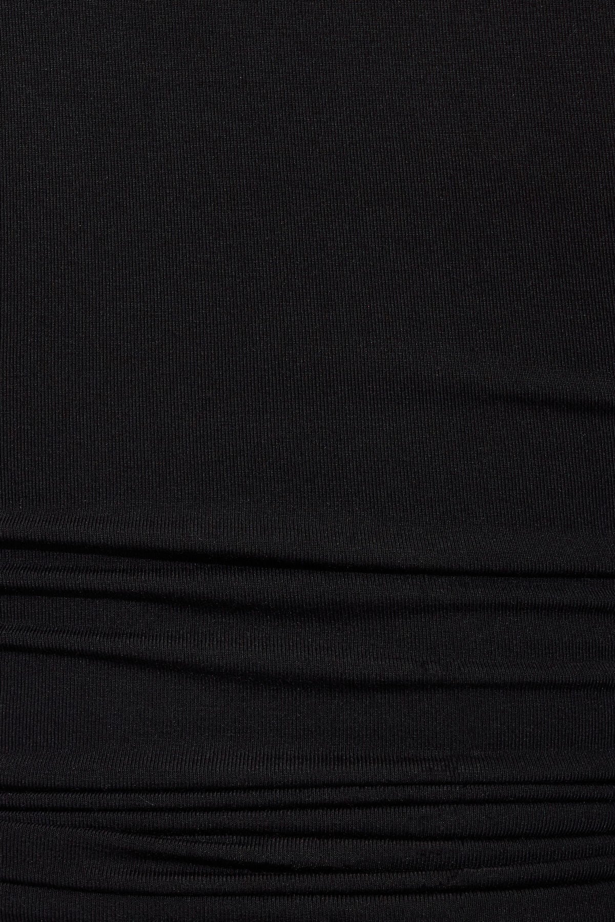 Smooth Open Neck Tee Black Garage Clothing Women