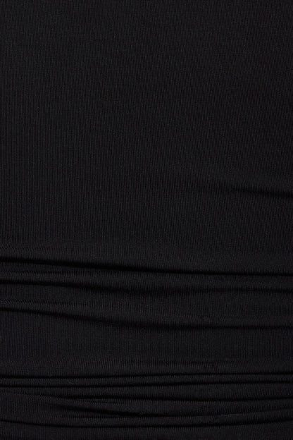 Smooth Open Neck Tee Black Garage Clothing Women