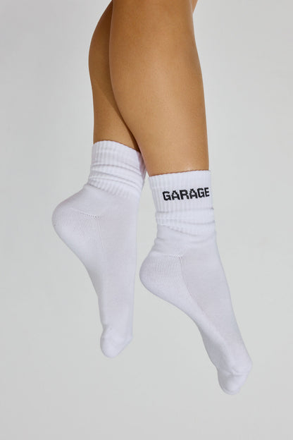 Garage Logo Crew Sock Black Garage Clothing Women